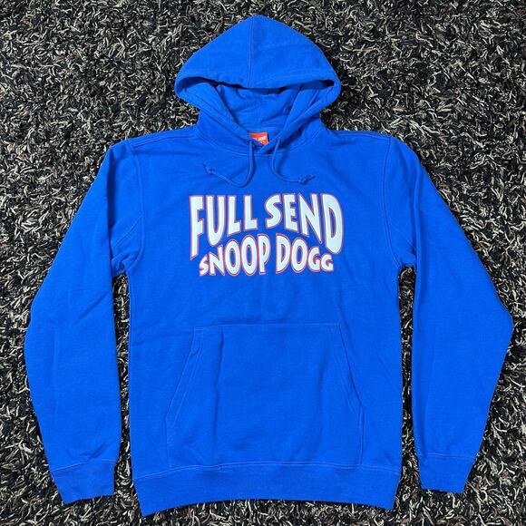 Full Send x Snoop Dogg Nell Boys Blue Pullover Hoodie Men’s Sz M New - Picture 1 of 4